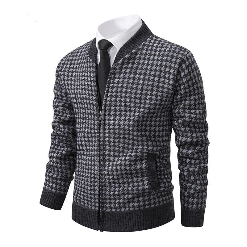 Men's Sweater Coat Cardigan Long Sleeve Knitted Thickened Warm