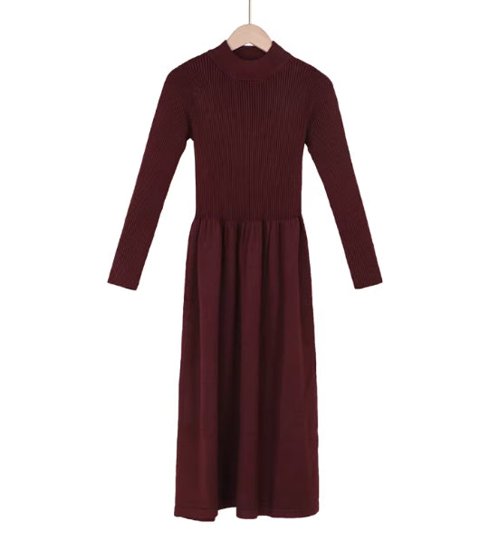 Womens Petite Long Knitted Sweater Dress For Layering