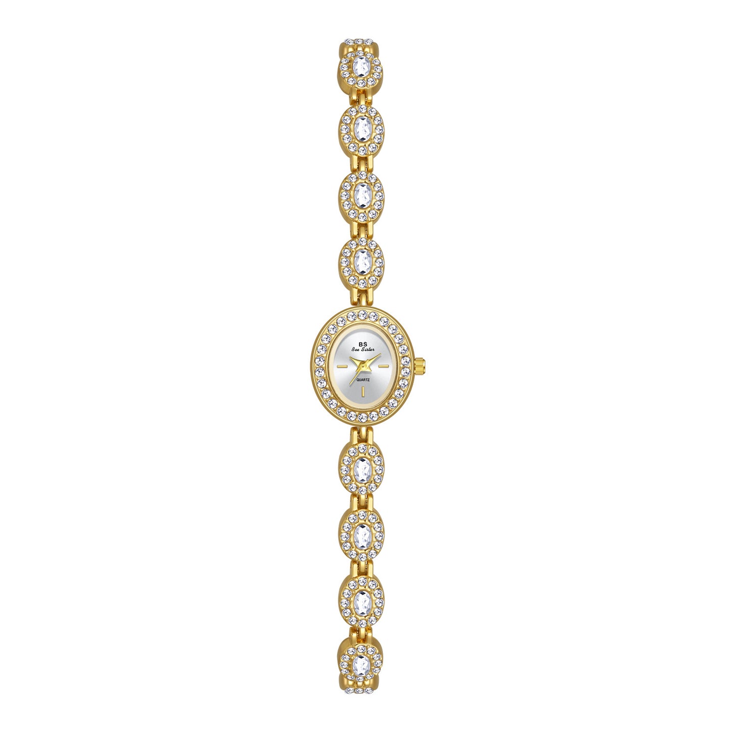 Mid-ancient Fashion Oval Colored Gems Rainbow Light Luxury Watch