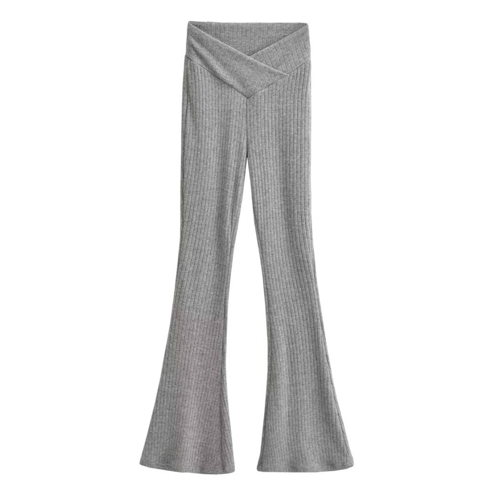 Hip Lifting And Leg Length Knitting Micro Flare Pants
