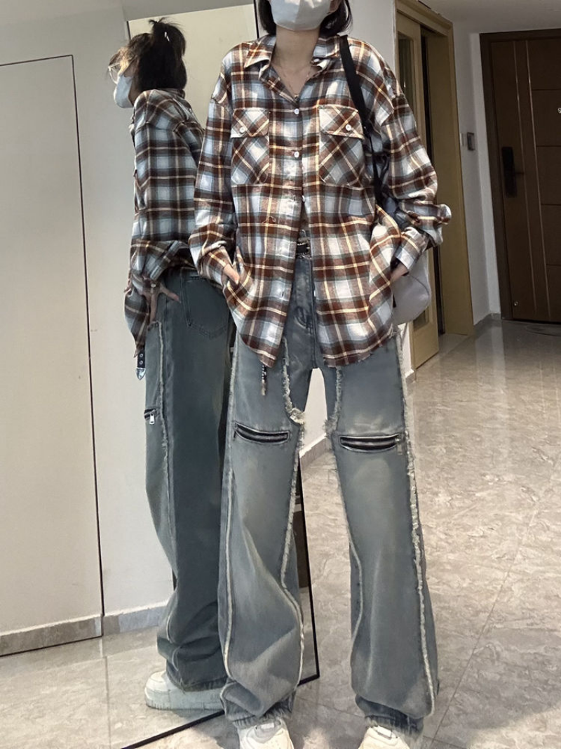 Women's Straight Tube Loose Fitting And Slimming Casual Jeans