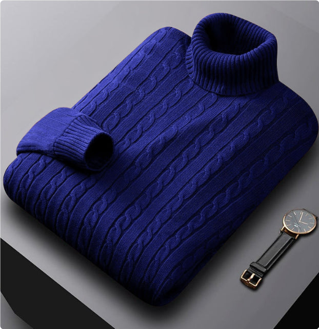 Men's Turtleneck Sweater Fleece-lined Thickened