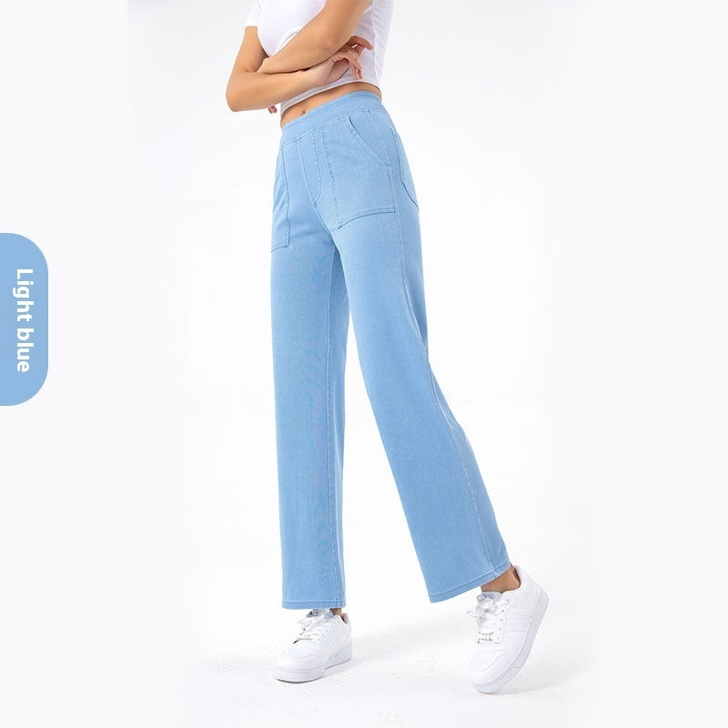 Cargo Jeans til Kvinder Retro Høj Talje Lige Brede Ben
