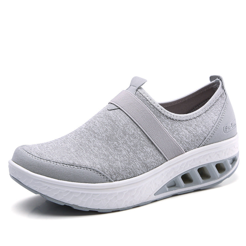 Women's Shoes, Large-size, Thick-soled, Increased Rocker Shoes, Breathable