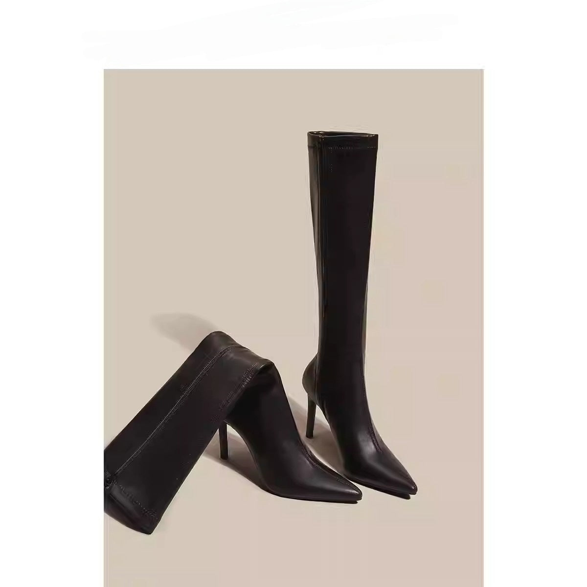 Womens Solid Color Casual White Pointedtoe Overtheknee Boots