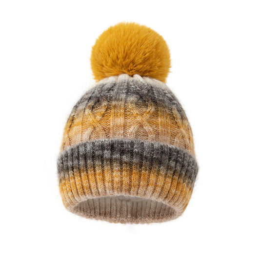 Womens Knitted Beanie In A Chic Minimalist Korean Style With A Pom-Pom Versatile And FashionForward