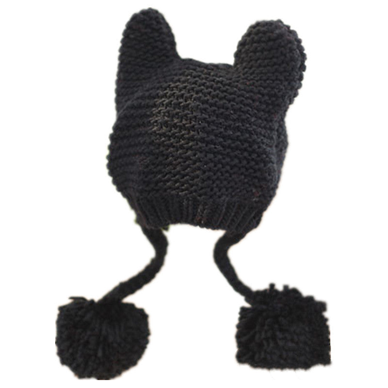 Warm Women's Hand Knitted Kawaii Cat Ears Hat