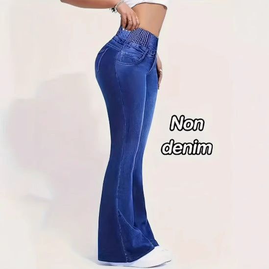 Denim-look Base Leggings With A Wide-leg Cut And Digital Print