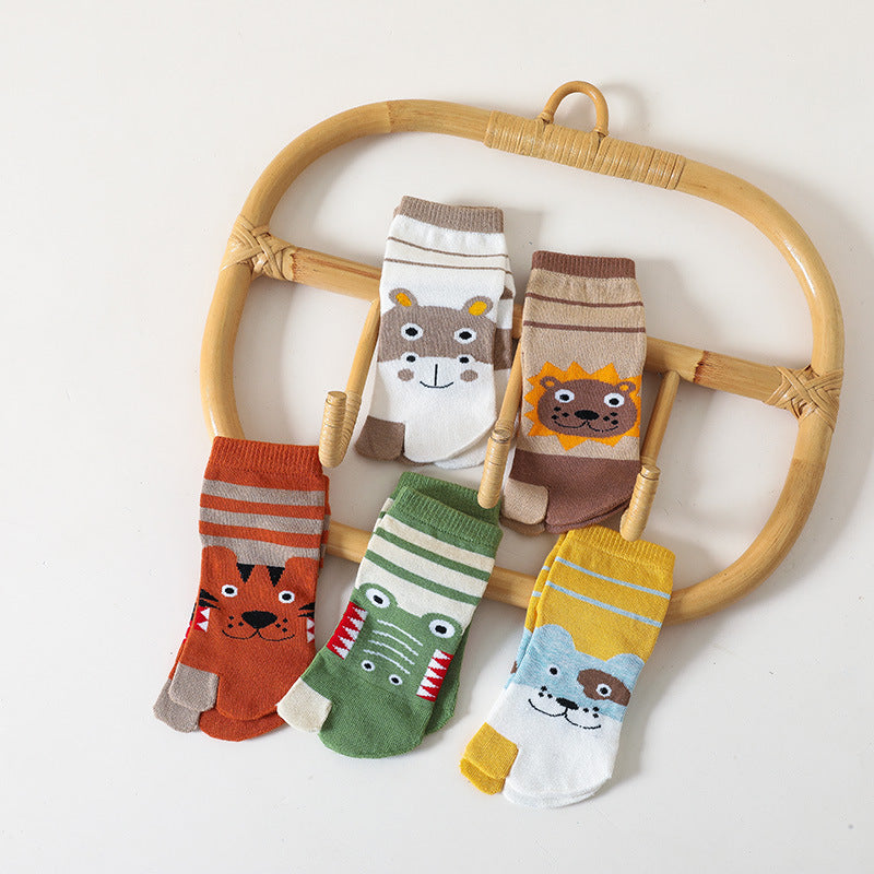 Children's Pure Cotton Cartoon Points Thumb Socks