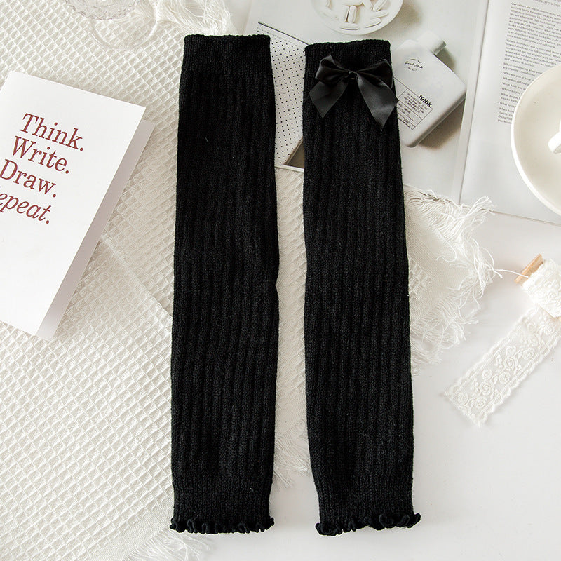 Cute Bow Solid Color Foot Sock