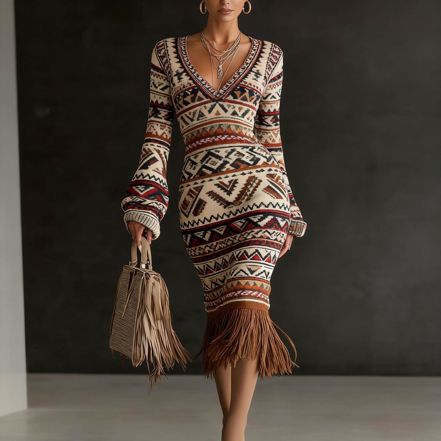 Temu Womens Knitted Sweater Dress Creative