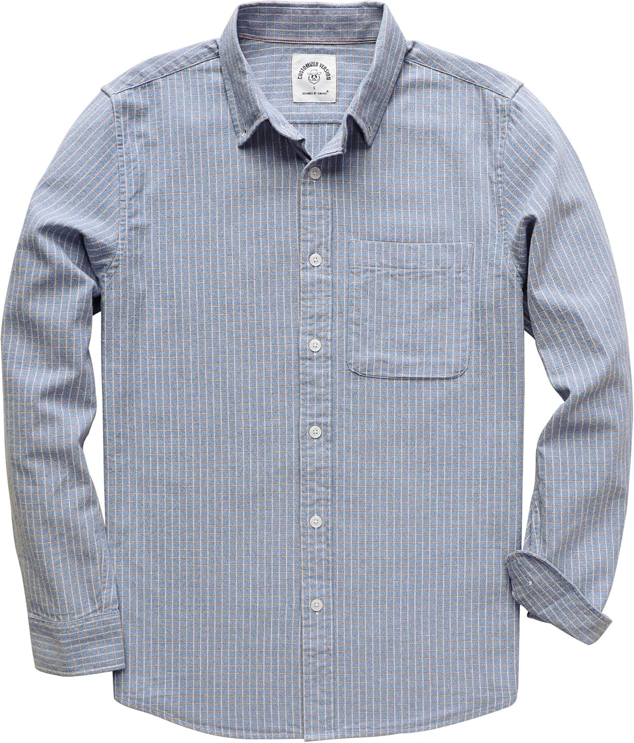 ® Flannel Shirt for Men Casual Button down Work Soft All Cotton Lightweight Flannel Mens Plaid Shirts Long Sleeve