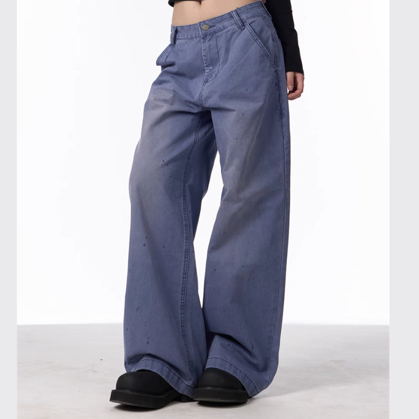 Retro Straight Cargo Pants Women's Loose Casual Wide-leg Pants