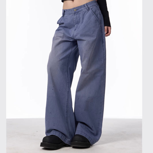 Retro Straight Cargo Pants Women's Loose Casual Wide-leg Pants