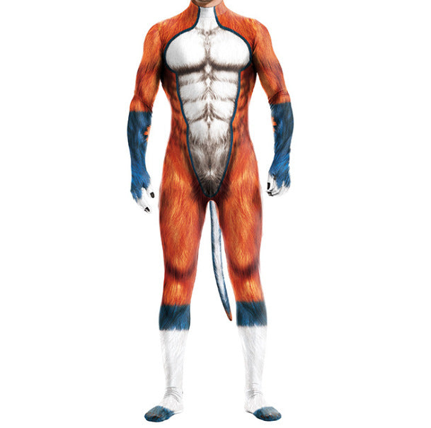 3D Printed Animal Couple Performance One-piece Tights
