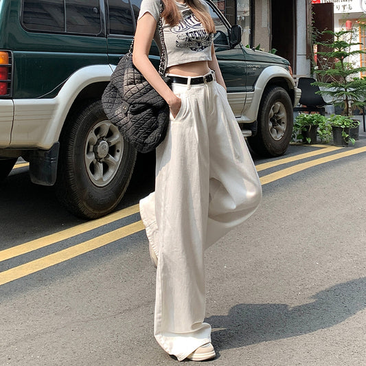 Women's Plus Size Loose American White Jeans