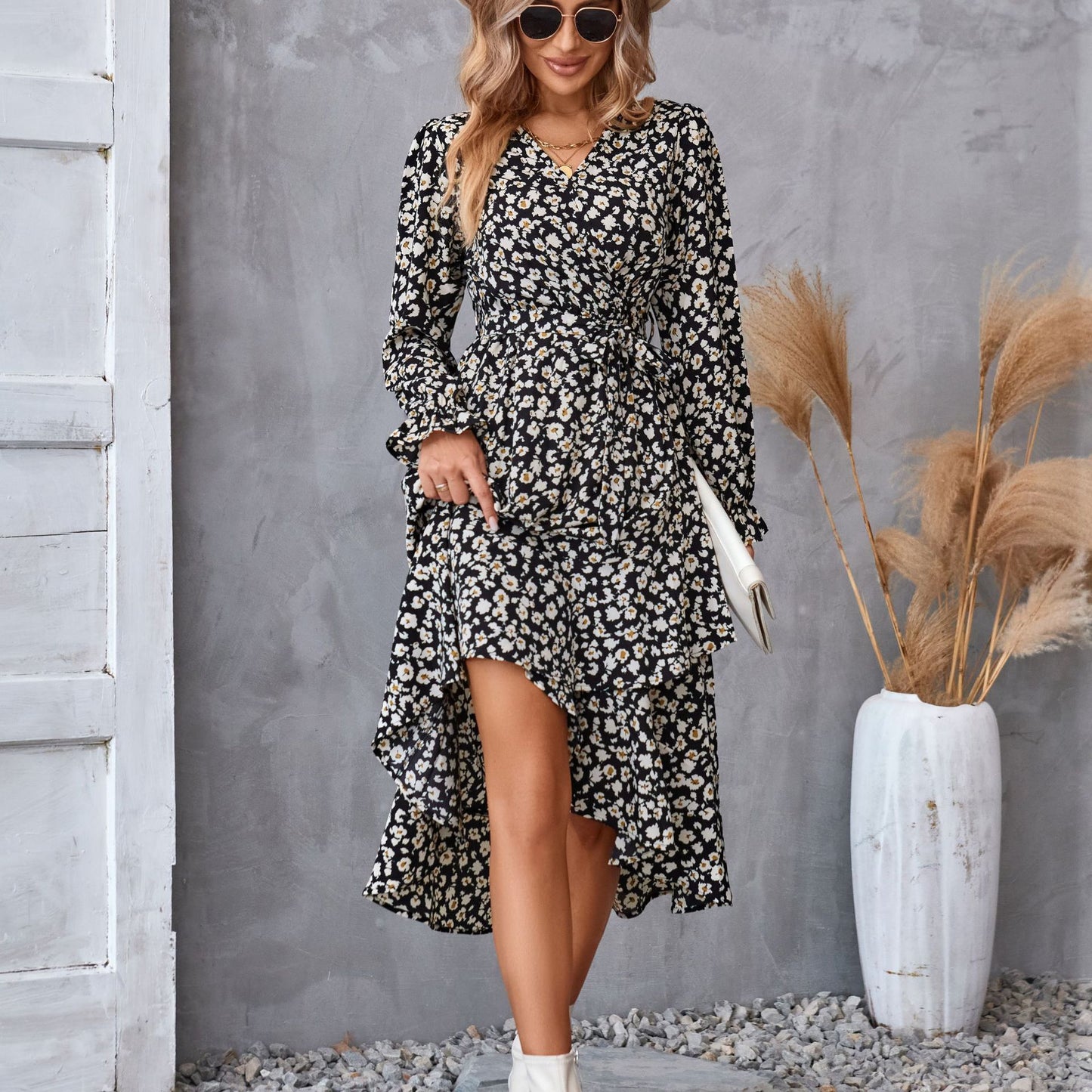 Printed AutumnWinter Long-Sleeve Dress For Women