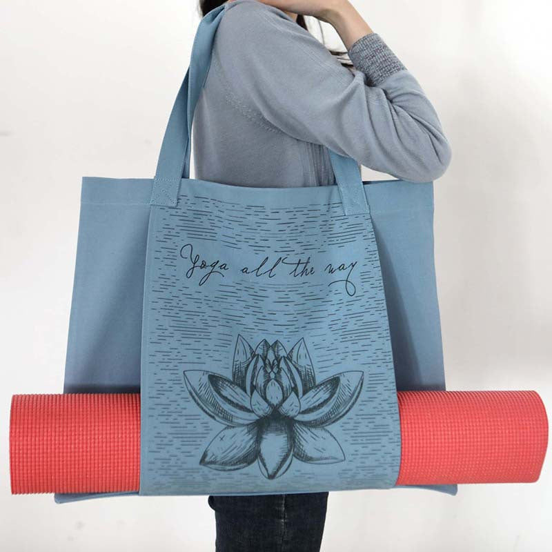 Large Capacity Extra Thick Cotton Canvas Yoga Mat Backpack
