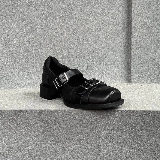 Women's Niche Round Toe Shallow Mouth Summer Leather Shoes