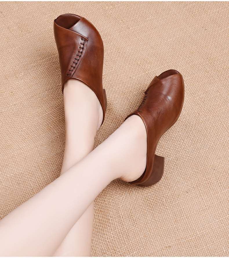 Women's Summer High-heeled Half Slippers