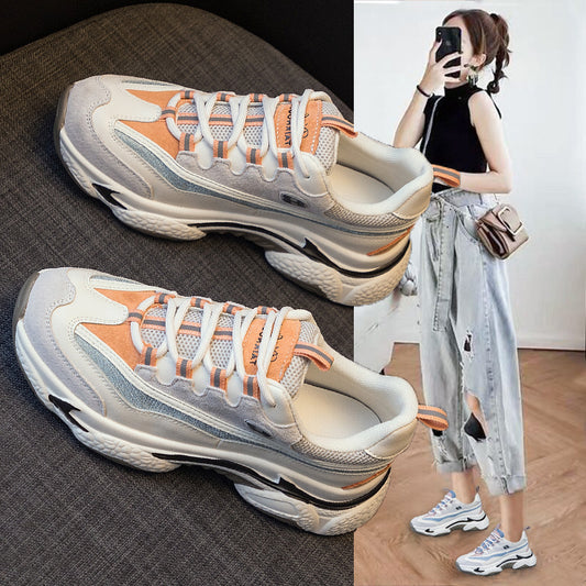 Autuspin Retro Flade Plateausneakers Kvinder Vinter Efterår Koskind Åndbare Hyggelige Fritidssko Udendørs Moderne Fodtøj