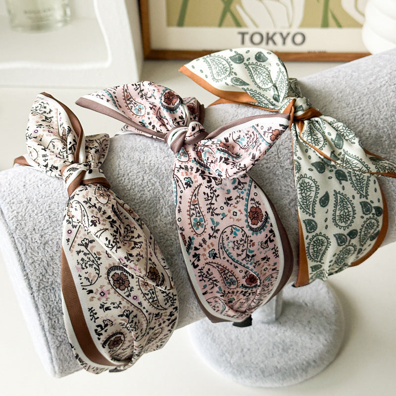 Paisley Fabric Satin Wide Version Hair Band