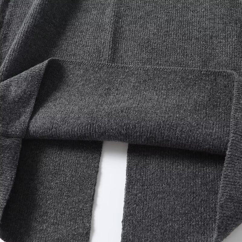 Gray Lazy Suit Round Neck Pullover Sweater Skirt