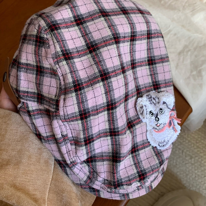 Y2g Japansk Plaid Sød Pige Hvalp Broderi Avancerede Huer