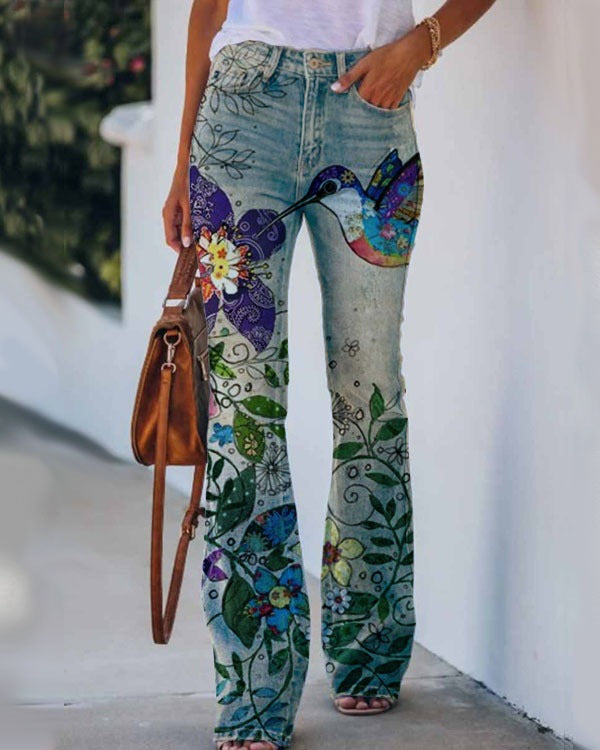 Womens Casual 3D patterned Jeans