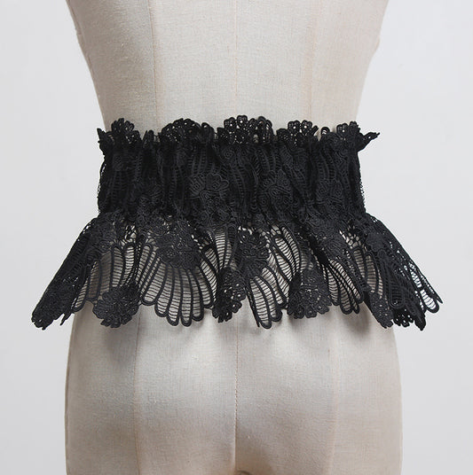 Lace Lace-up Waist Belt Waistband Women's Wide Band Skirt Lining
