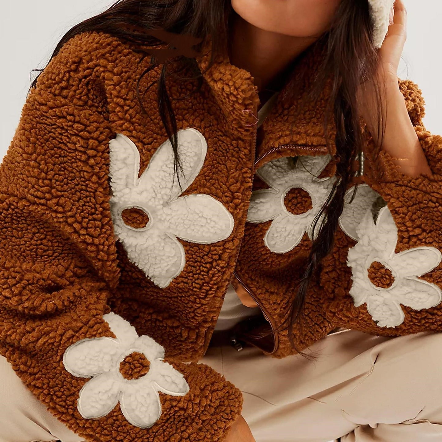 Loose And Idle Lamb Wool Casual Coat For Women