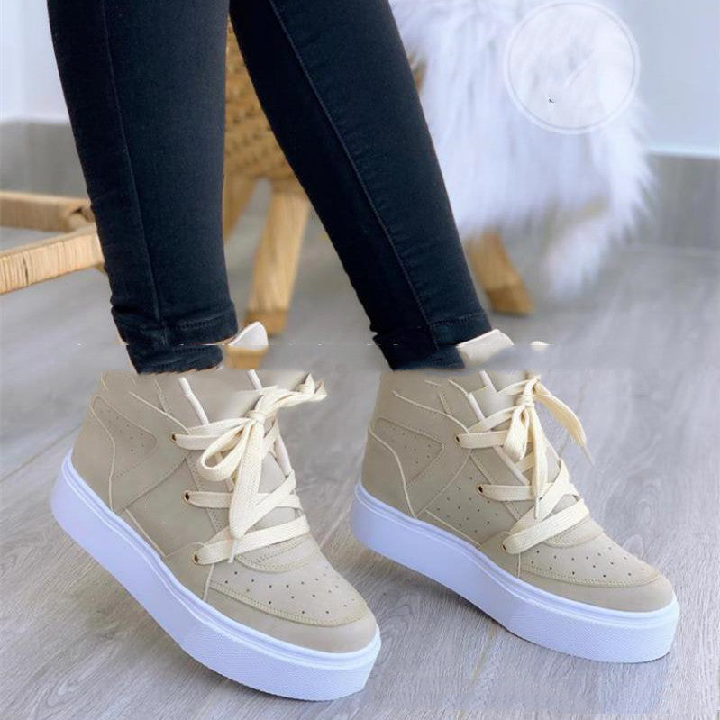 Breathable Casual Shoes Lace Up White Shoes