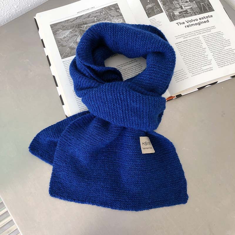 Pure Color Soft Knitted Women's All-match Warm Scarf