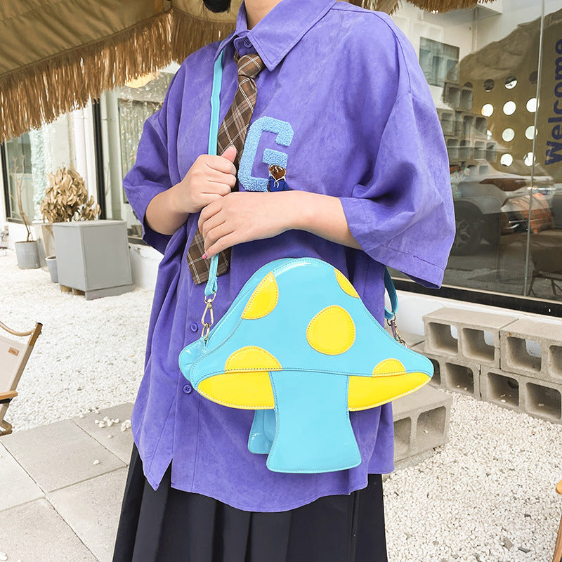 Fashion Creative Mushroom Stitching Crossbody Bag