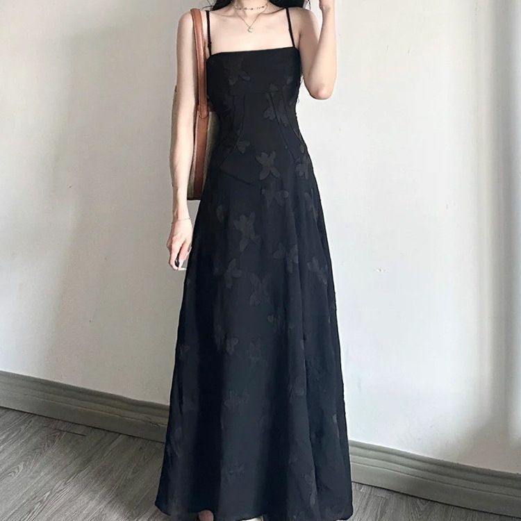 Women's Fashionable Slim-fit Strap Floral Print Dress