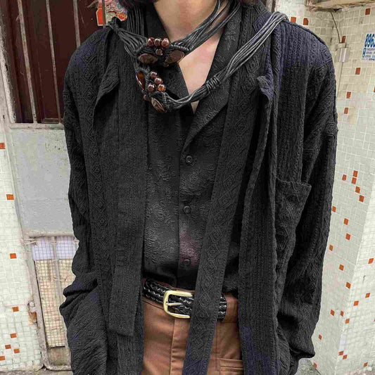 Splicing Strap Long Sleeved Jacket