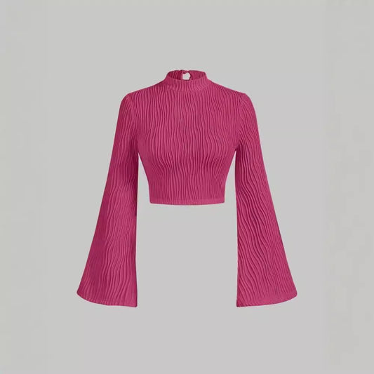 Strikket Sweater med Trykt Sexet Blonde, Tykke Lange Ærmer