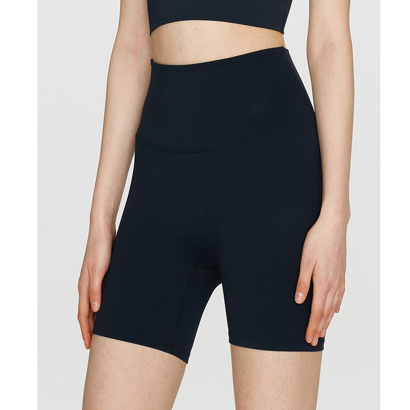 Hip Lifting Peach Yoga Four-point Short High Waist Basic Sports Running Cycling Pants Brushed Nude Feel