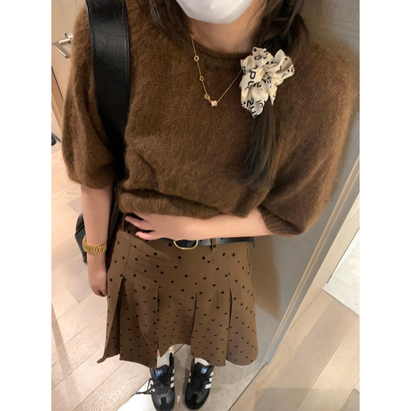 Early Autumn New Stylish Gray A-line Midi Skirt