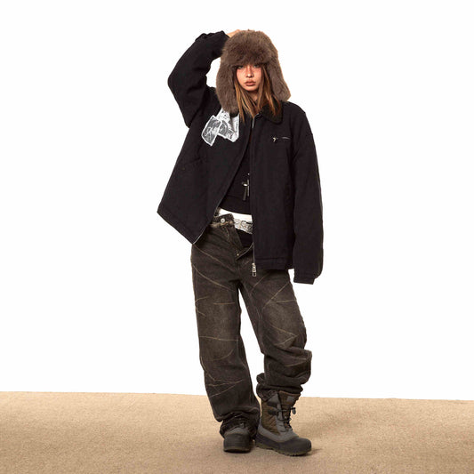 Winter New Washed-out Vintage Cotton-padded Coat