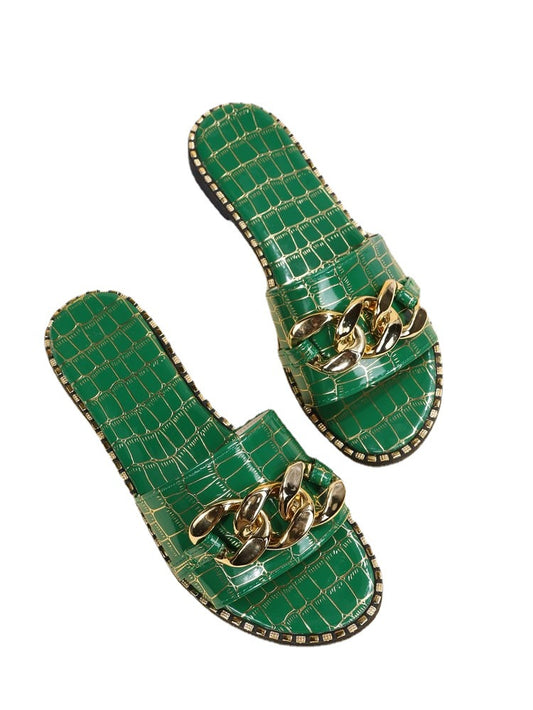 Women's Fashion One Word Flat Sandals