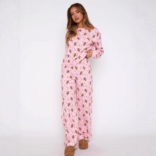 Casual Fashion Long-sleeved Pants And Homewear Two-piece Set