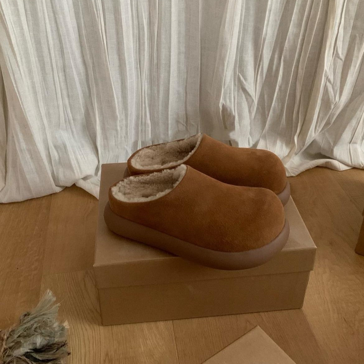 Thick-soled Small Potato Casual Shoes Slip-on Lazy Shoes Fleece-lined Warm Cotton Shoes