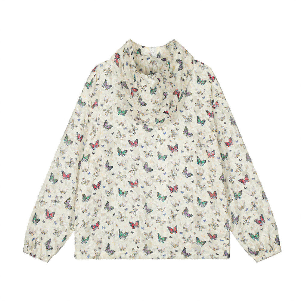 Men's Sun Protection Clothing Niche Design Full Printed Butterfly