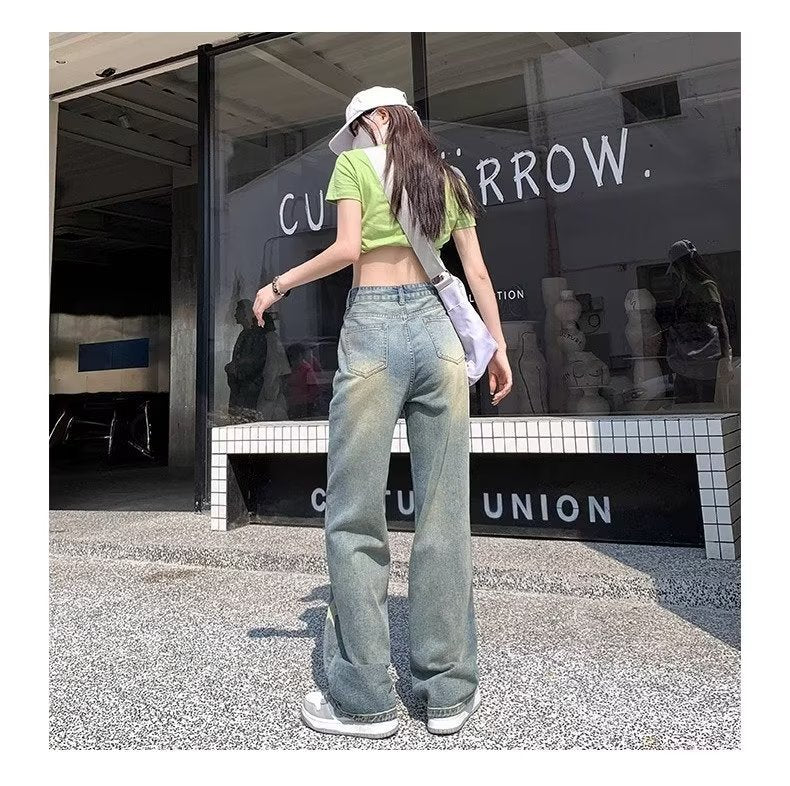 Women's XINGX Printed Wide Leg Loose Straight Jeans