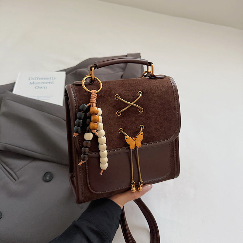 Textured Crossbody Commuter Backpack For Students