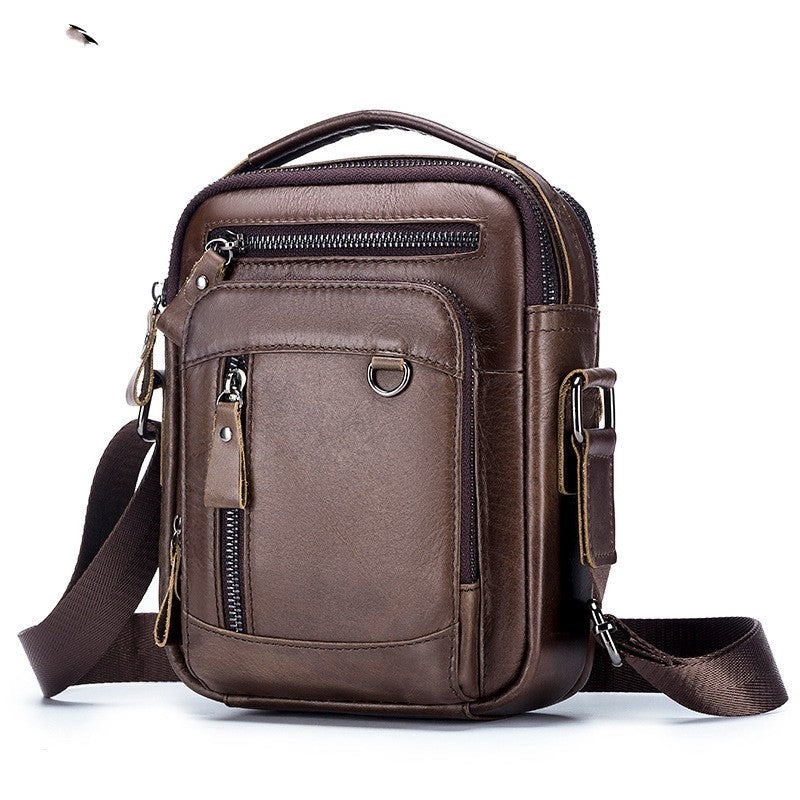 Multifunctional Leather Men's Crossbody Bag On The First Floor