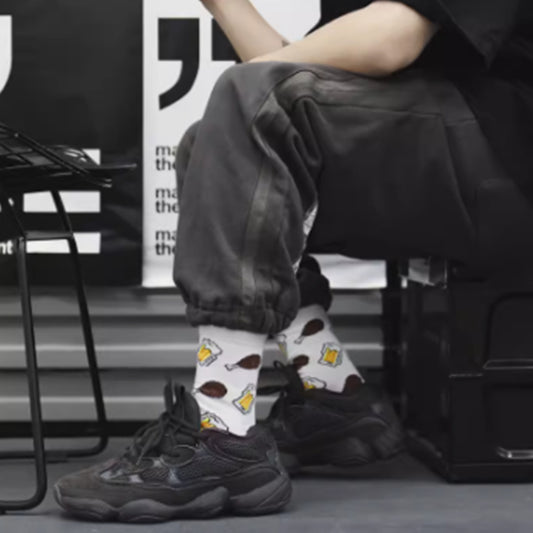 Cartoon Socks, Children's Mid Length Socks, Trendy Street Internet Celebrities