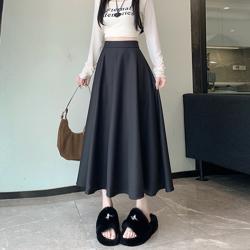 Women's Skirt Drooping Slimming Midi A- Line Skirt