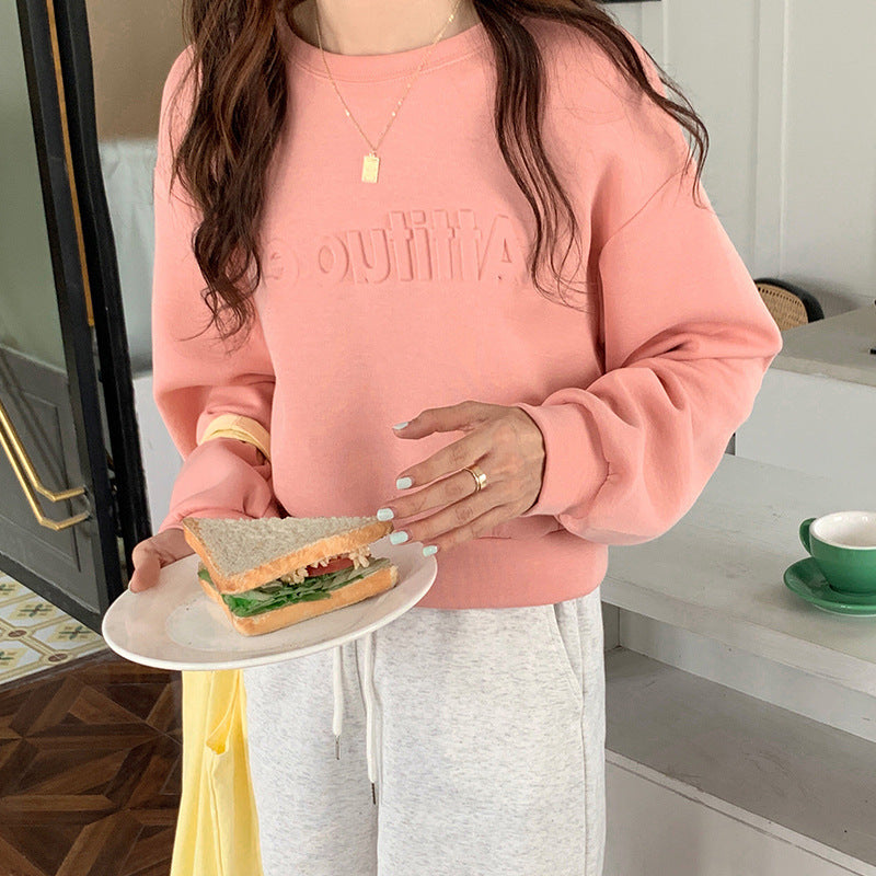 All-match Long-sleeved Sweater Women's Letter Design Sense
